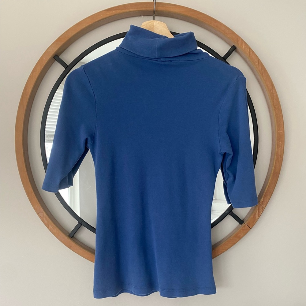 Blue Short Sleeve Turtleneck
